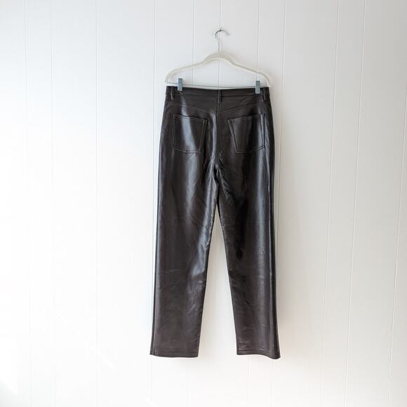 Aritzia Wilfred Melina Rich Mocha Brown High-Rise Straight Leg Pants, size 10 - Picture 2 of 11